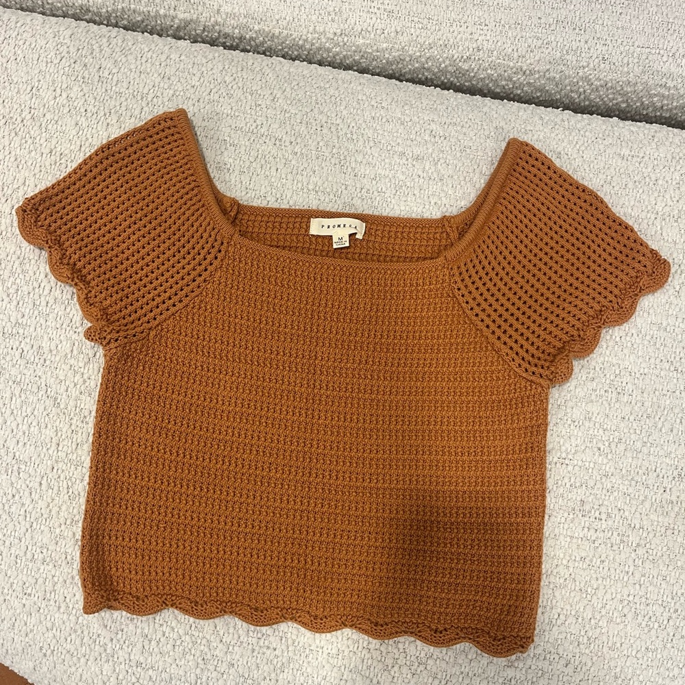 Orange Knit Top